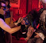 Kinky bdsm party with sub girls blowjob a master